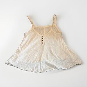 American Eagle Soft & Sexy Cream Embroidered Button Front Cami Tank Top XS